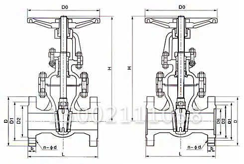 Z41H铸钢闸阀结构图