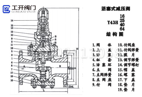 Y43H蒸汽减压阀结构图