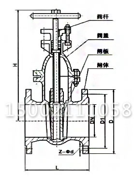 Z45T-16Q防护闸阀结构图