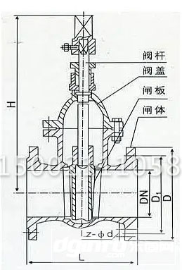 传动帽弹性座封闸阀结构图 传动帽弹性座封闸阀结构图