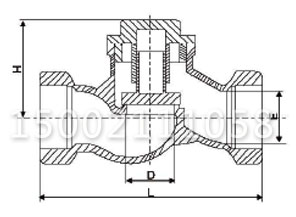 不锈钢丝扣止回阀H11W结构尺寸