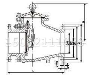 PH44H排渣止回阀结构尺寸