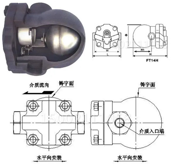 FT14浮球疏水阀结构尺寸 FT14浮球疏水阀结构尺寸