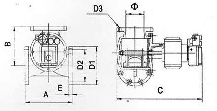 DZF电动温控阀结构尺寸