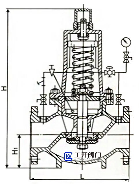 ZJY46H组合式减压阀结构尺寸 ZJY46H组合式减压阀结构尺寸
